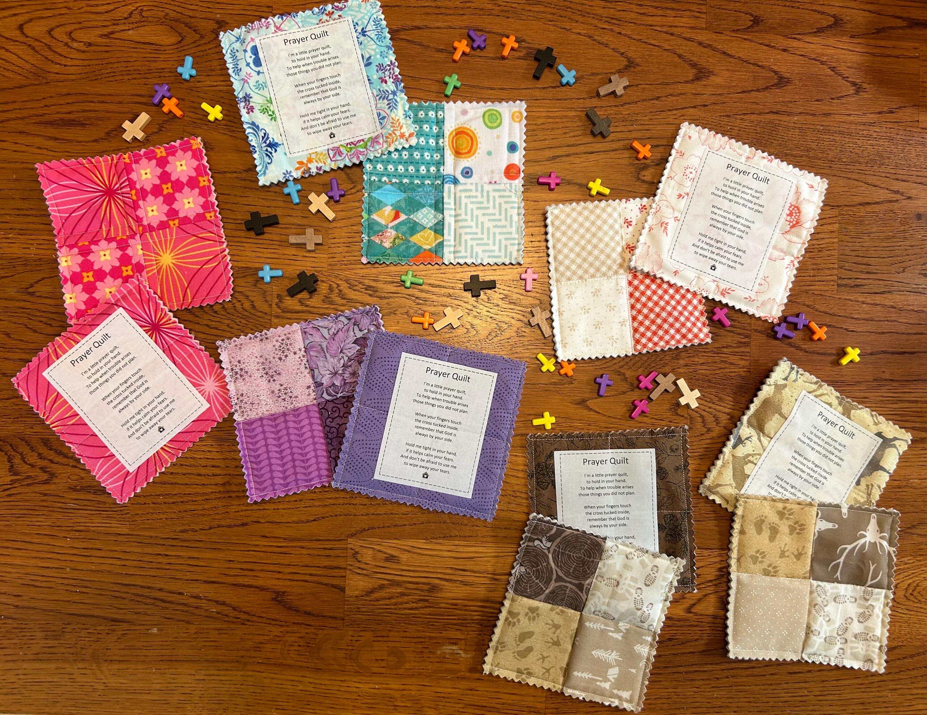 Mini Pocket Prayer Quilt with Wooden Cross