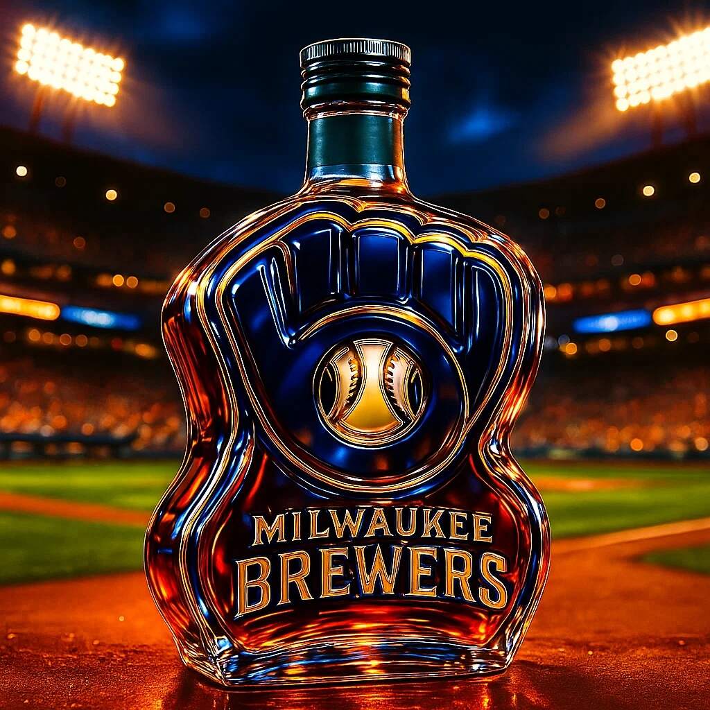 Milwaukee Brewers Whiskey Bottle