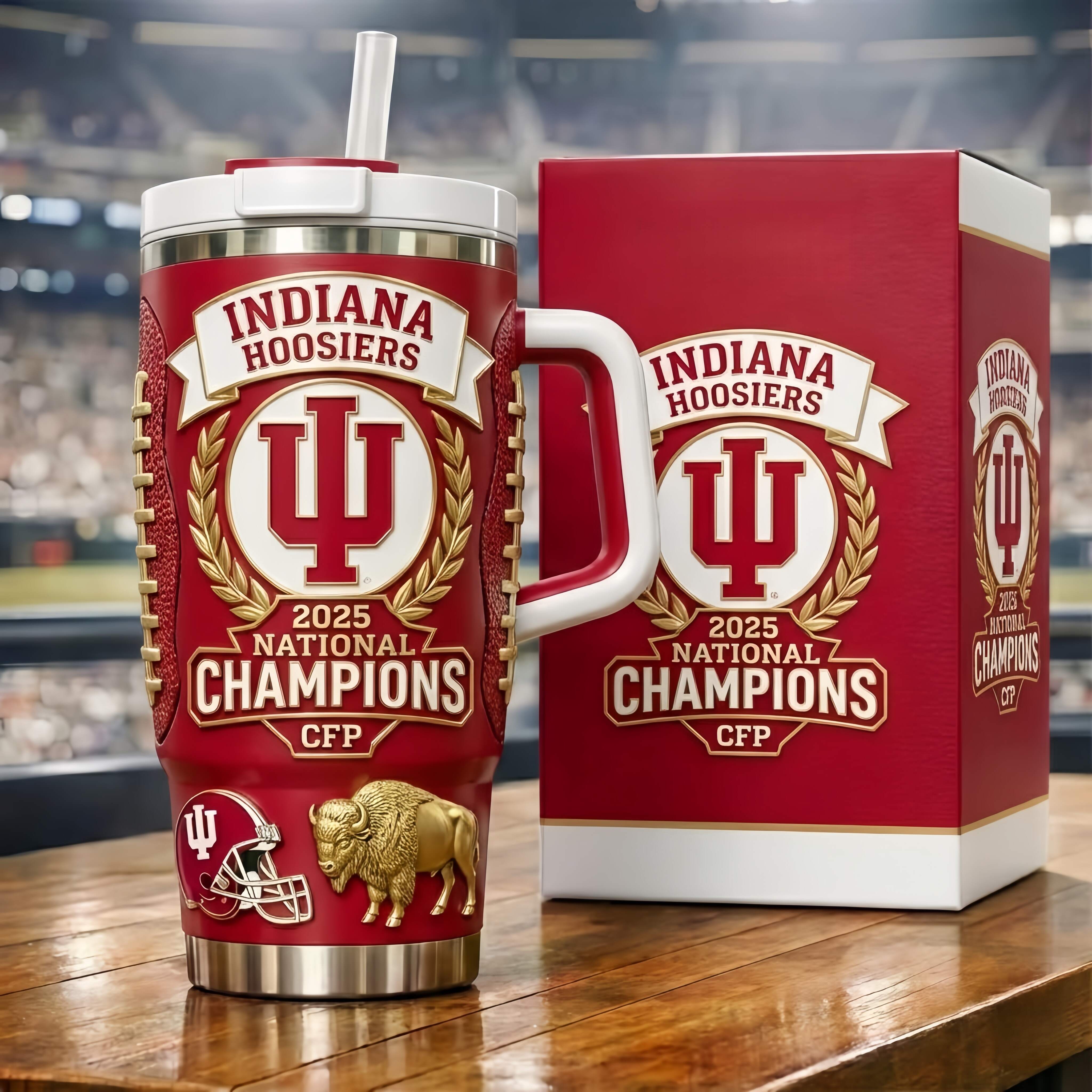Indiana Hoosiers 2025-26 National Champions CFP Tumbler