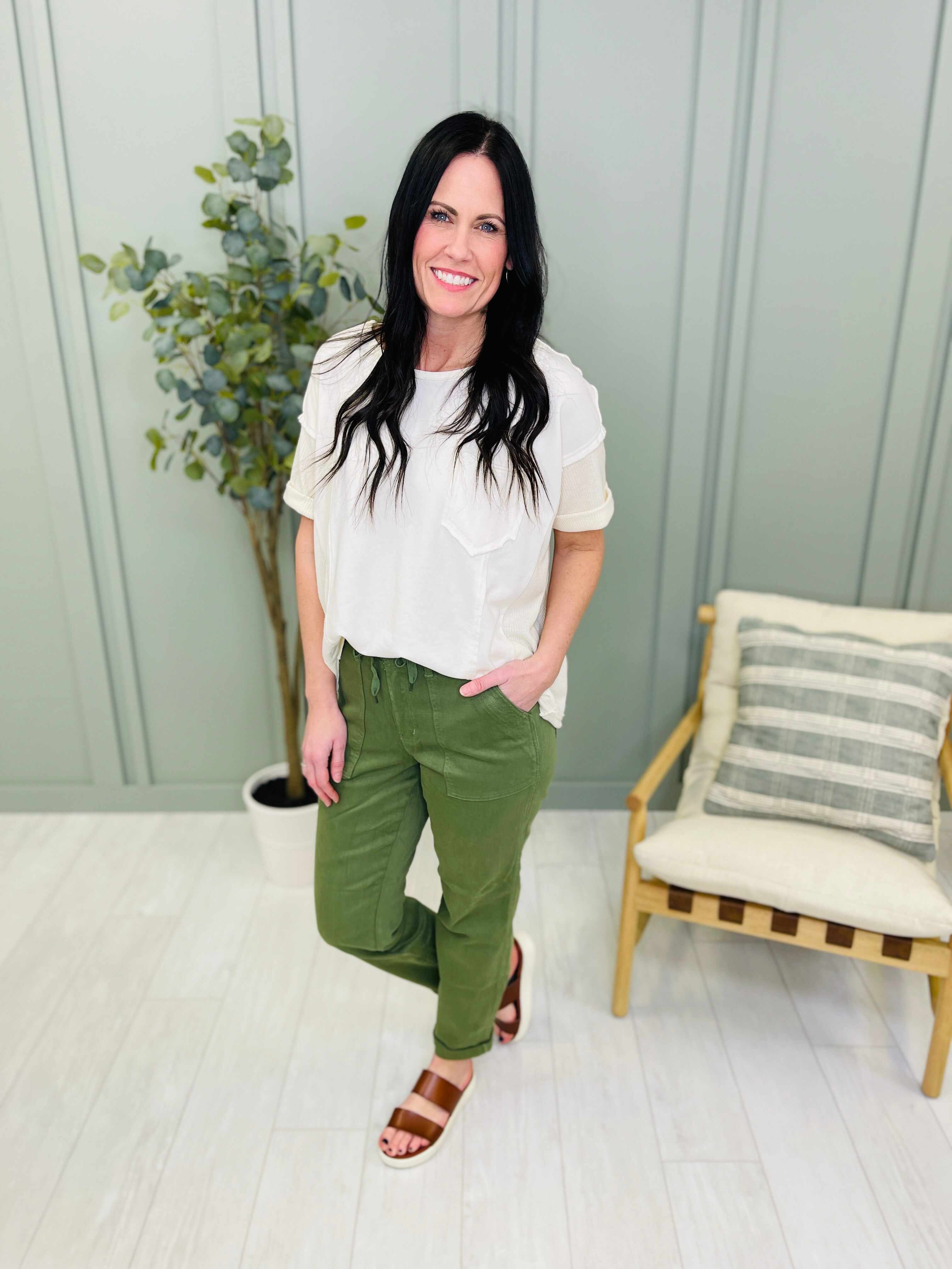 REG/CURVY Olive You Denim Jogger