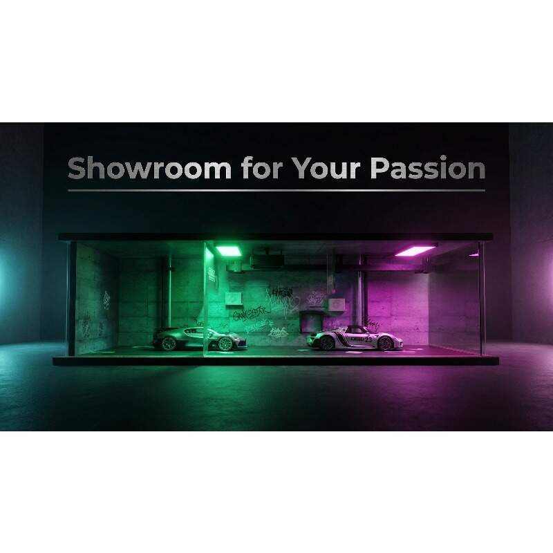 1:64 Scale Night City Street Diorama Display Case with LED Lighting – Premium Dust-Proof Showcase for Diecast Cars