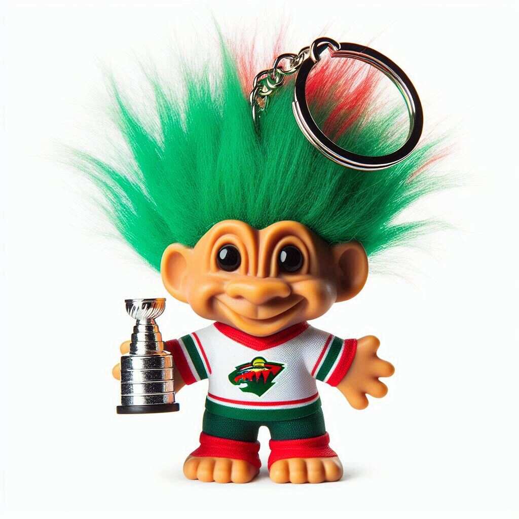 NHL Team Troll Doll Keychain