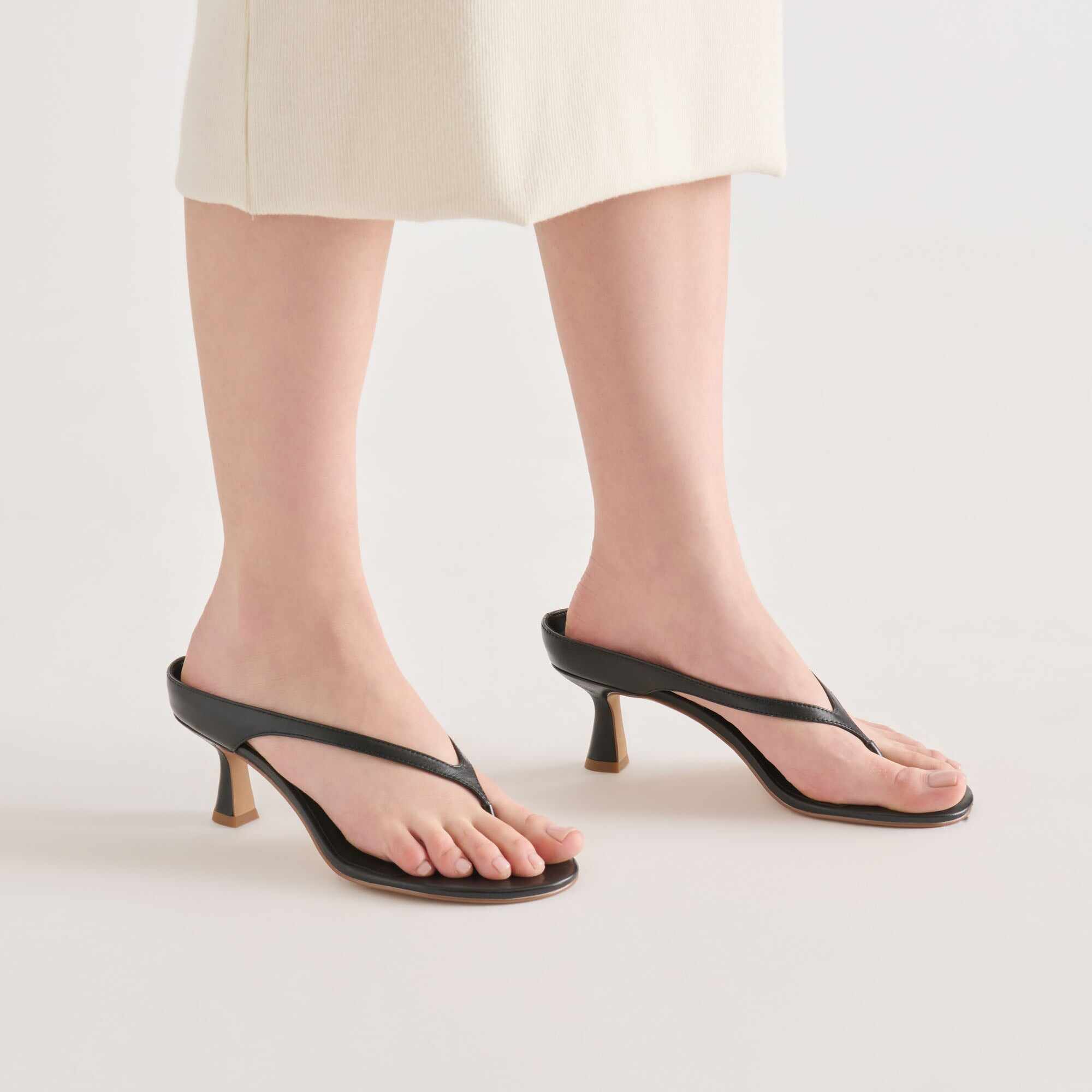 DOREEN HEELS BLACK LEATHER