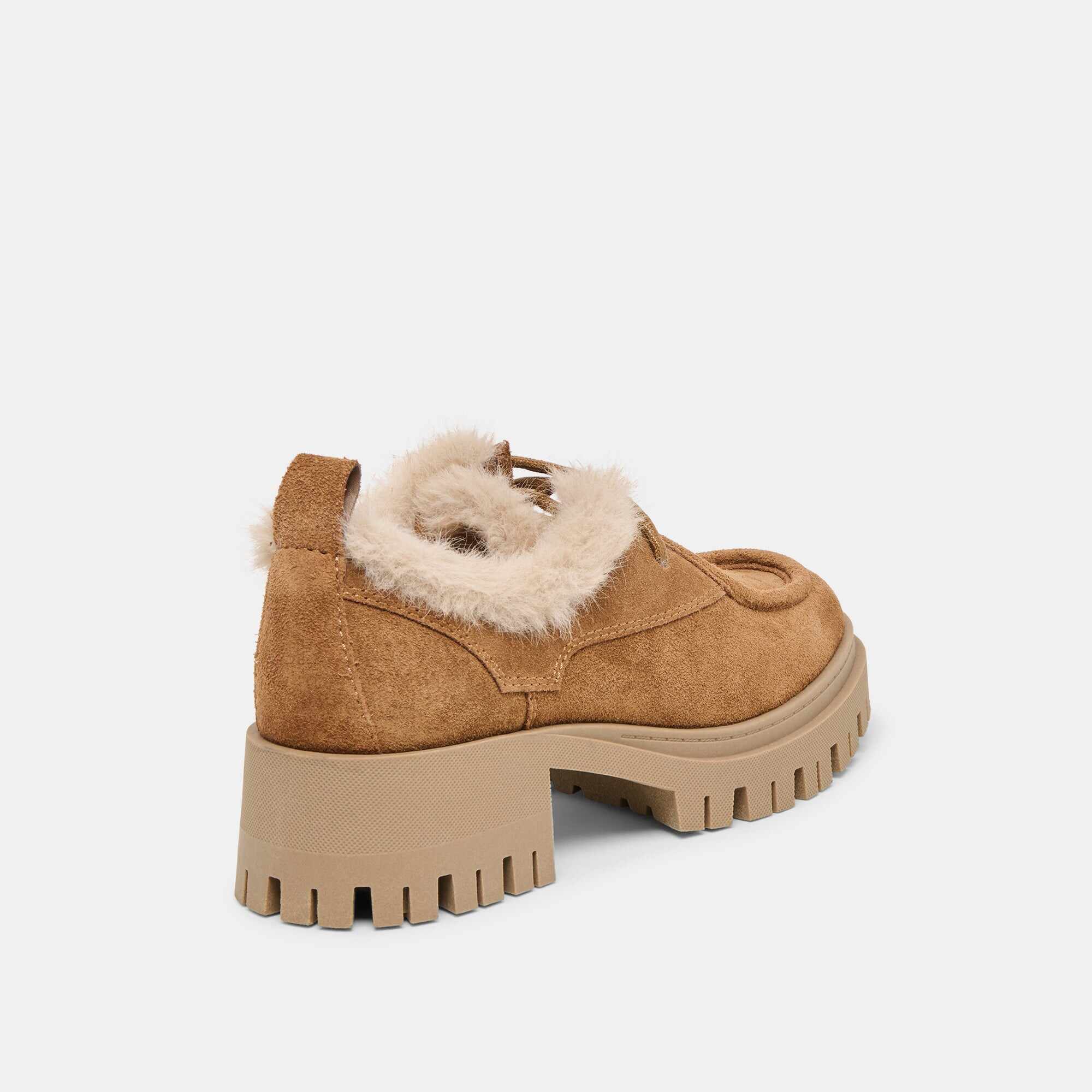 MILZA PLUSH LOAFERS LT BROWN SUEDE