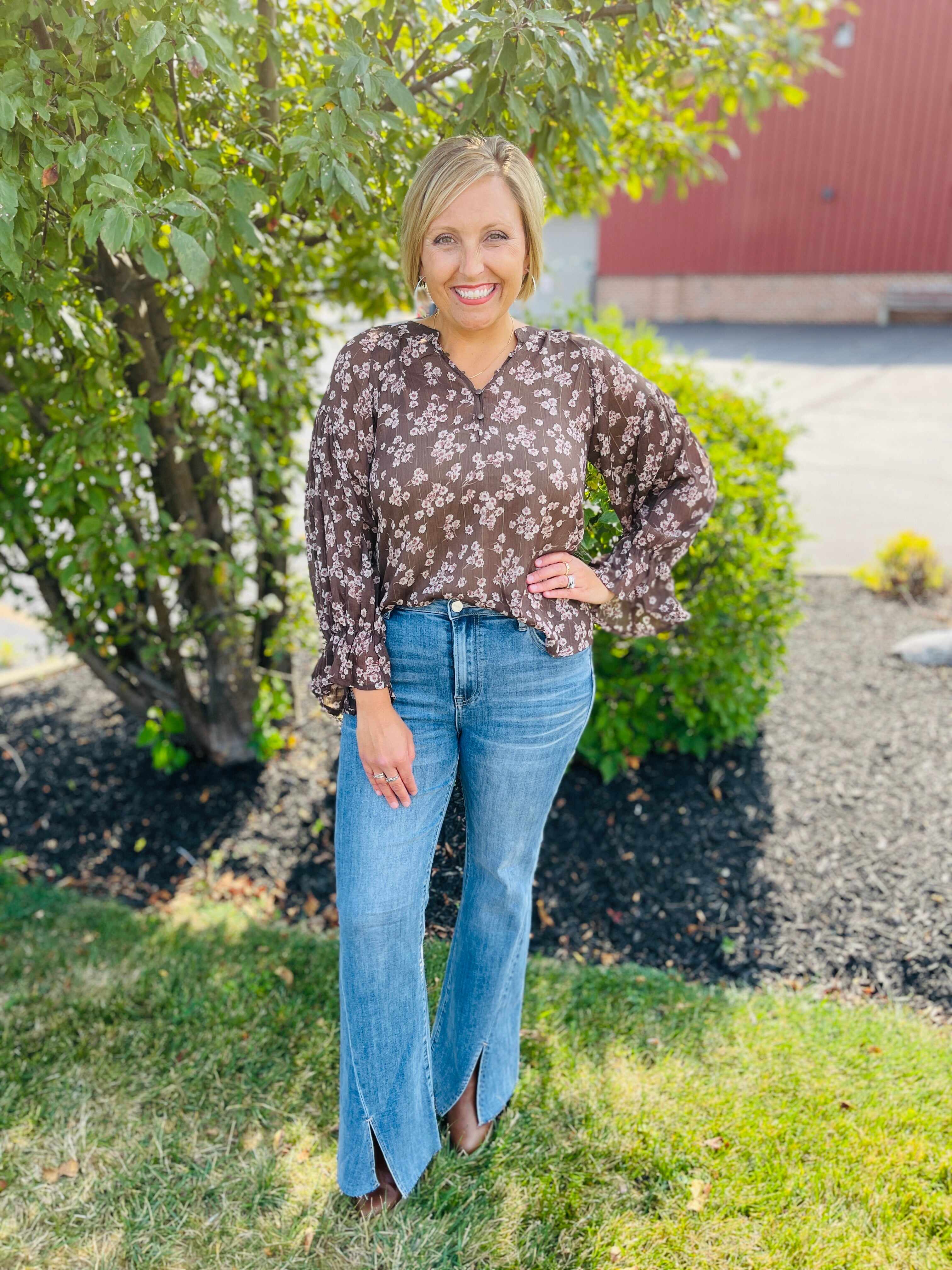 Risen Plus/Reg Hi-Rise Twist And Shout Your Love Flare Jeans