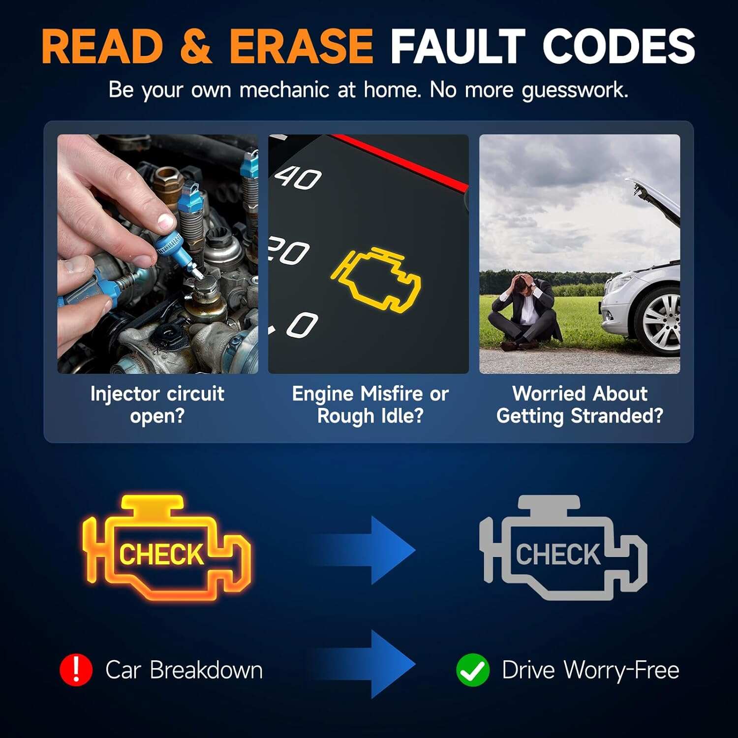 FOXWELL NT301 OBD2 Scanner Live Data Professional Mechanic OBDII Diagnostic Code Reader Tool for Check Engine Light