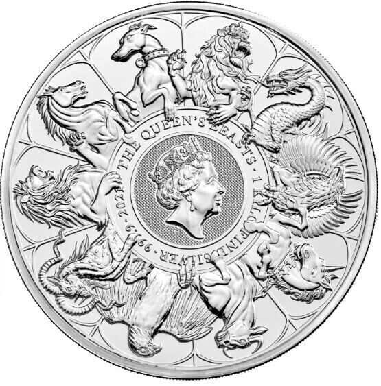500 Pounds - Elizabeth II The Queen's Beasts Completer Silver Proof