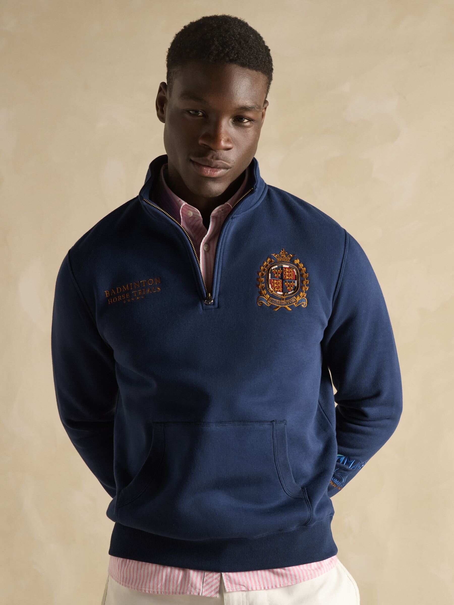 Official Badminton Navy Quarter Zip Sweatshirt