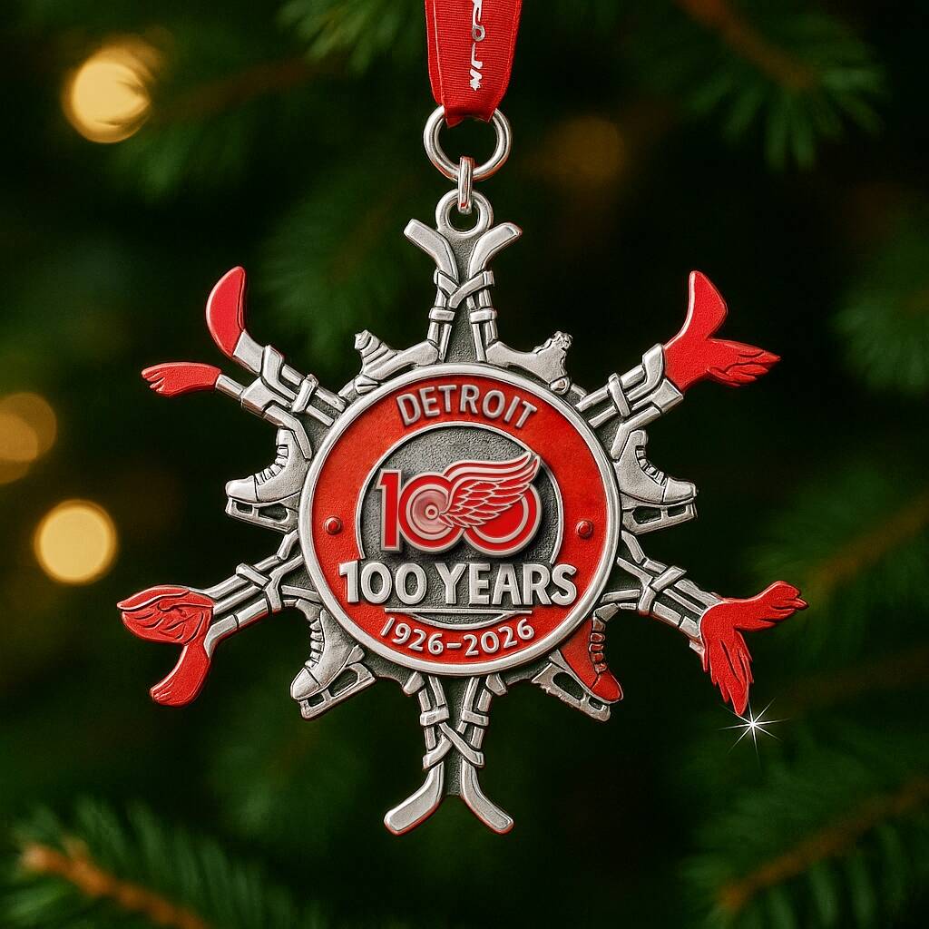 Red Wings 100th Anniversary Snowflake Ornament