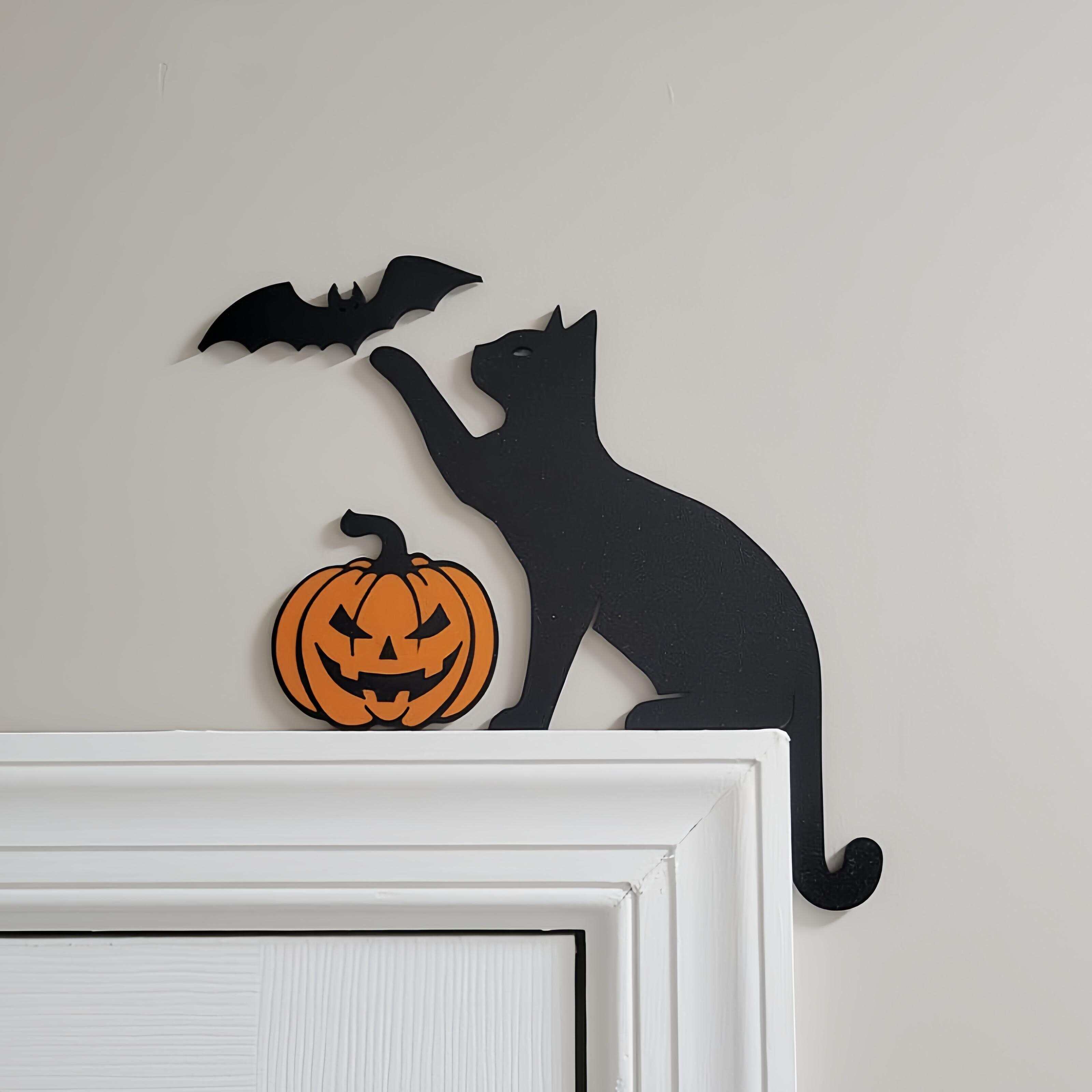 Ghost Cat Door Corner Topper Set