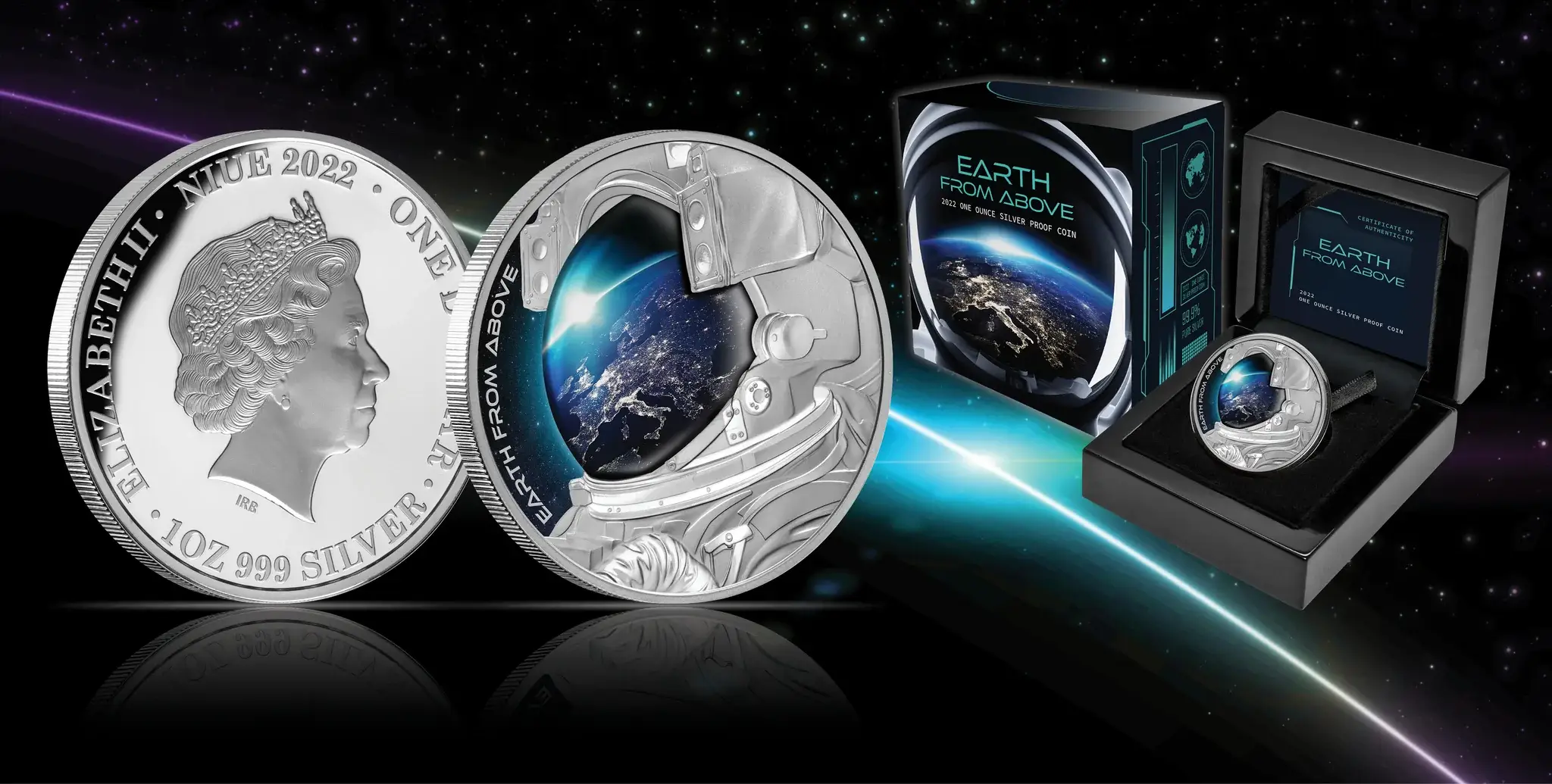 2022 EARTH FROM ABOVE 1 Oz Silver Coin 1$ Niue