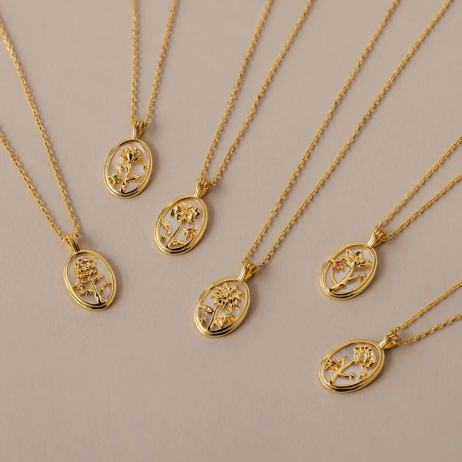 Pearl Flower Birthstone Necklace