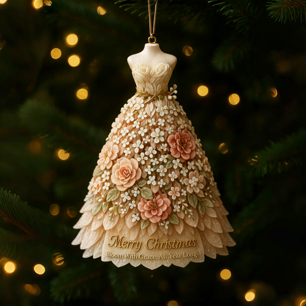 Flower Dress Christmas Ornament
