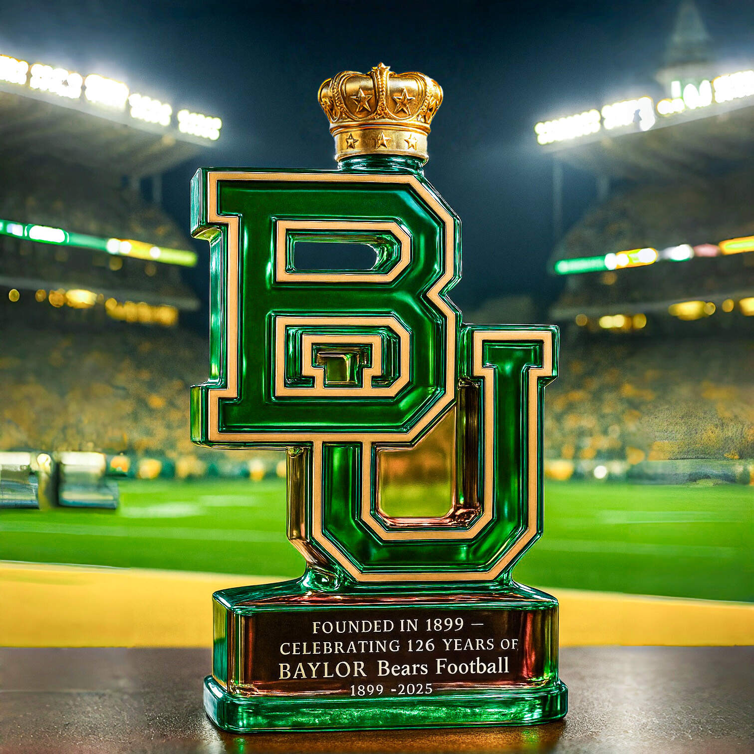 Baylor Bears Football 126th Anniversary Whiskey Bottle
