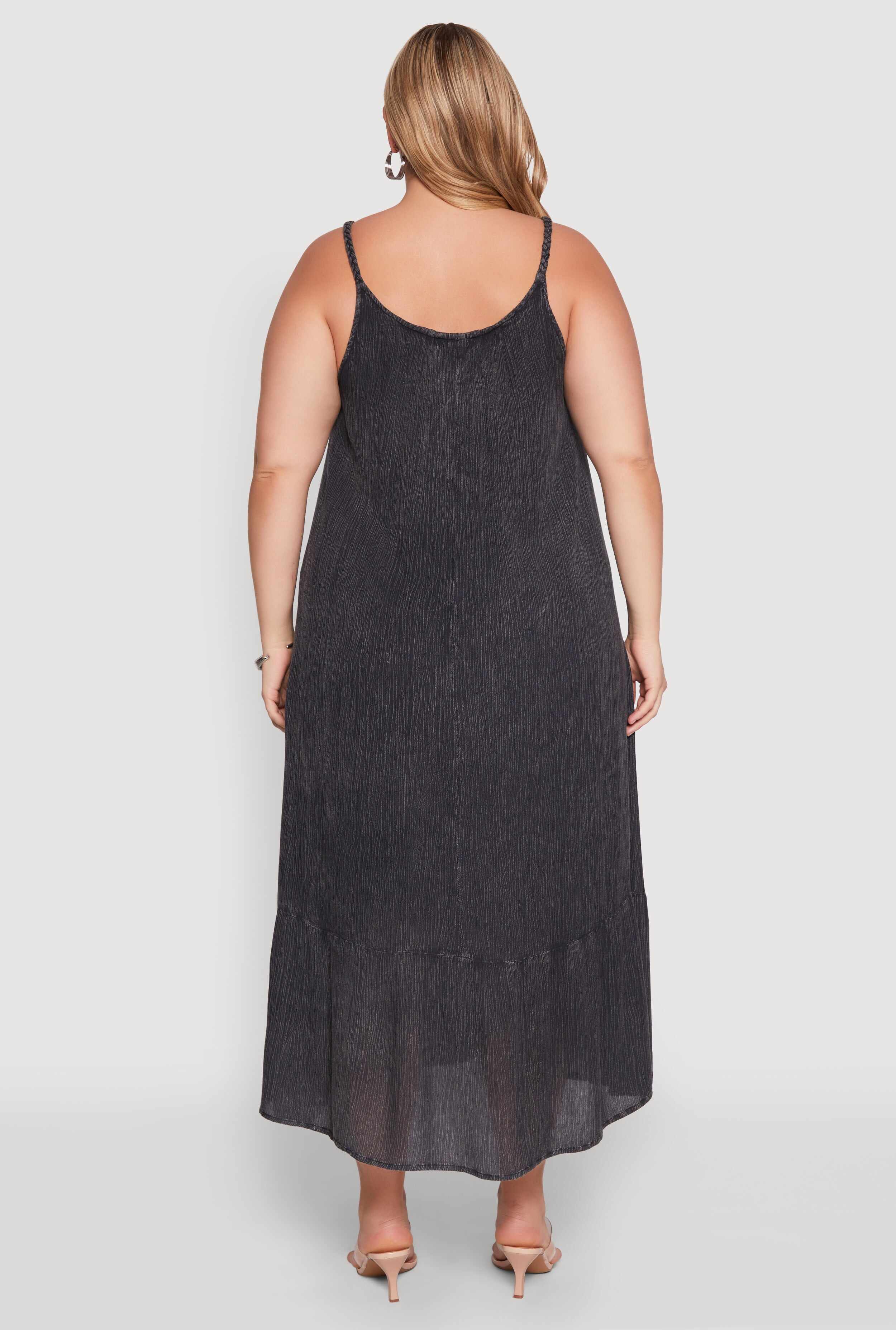 Plus Size Ruffle Trim Maxi Dress
