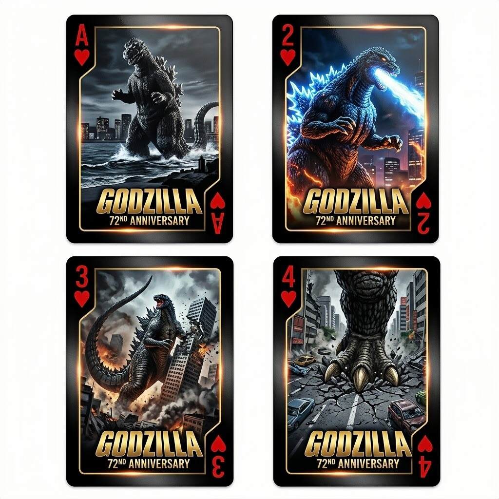Godzilla 72nd Anniversary Limited Edition Playing Cards—54 CARDS