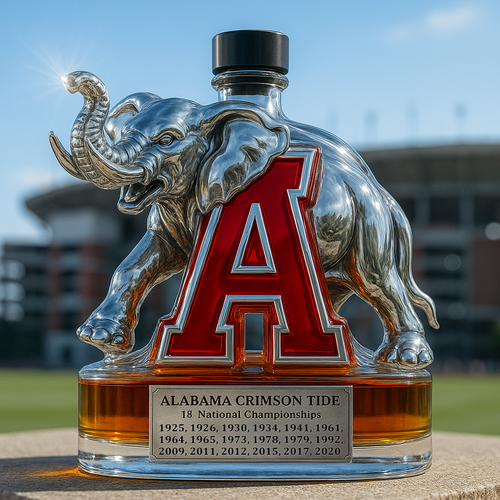 University of Alabama Crimson Tide Whiskey Bottle