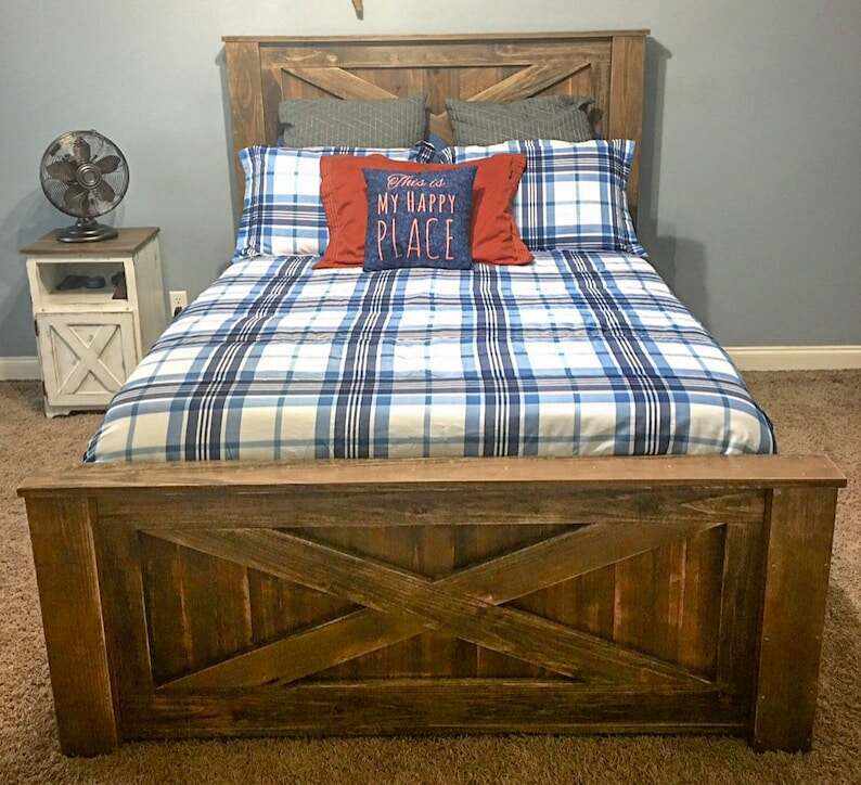 DOUGLAS rustic solid wood bed frame