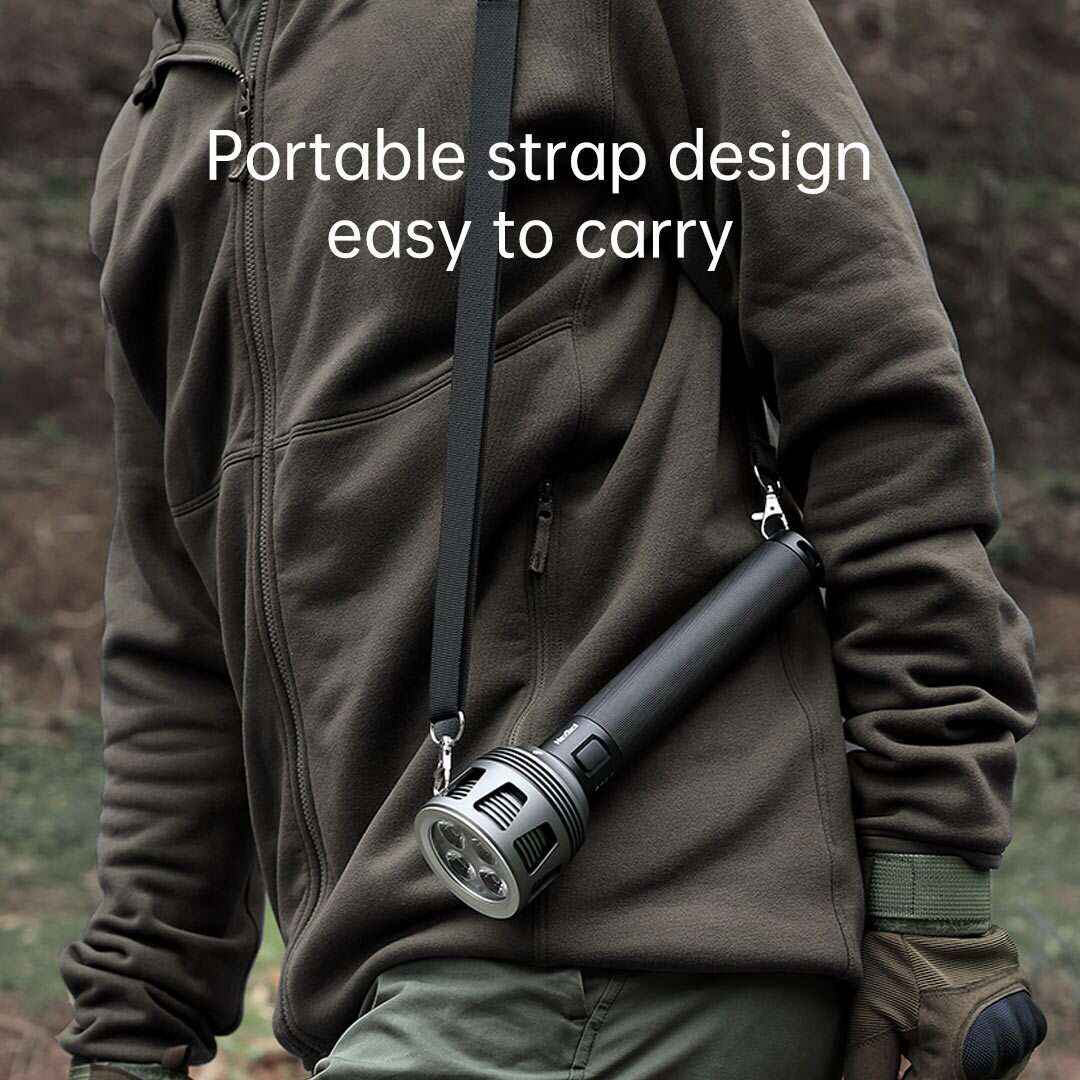 NexTool Portable LED Search Flashlight With Strap Design, Type-C Rechargeable, Water-resistant 10000mAh/120 Hours For Emergency