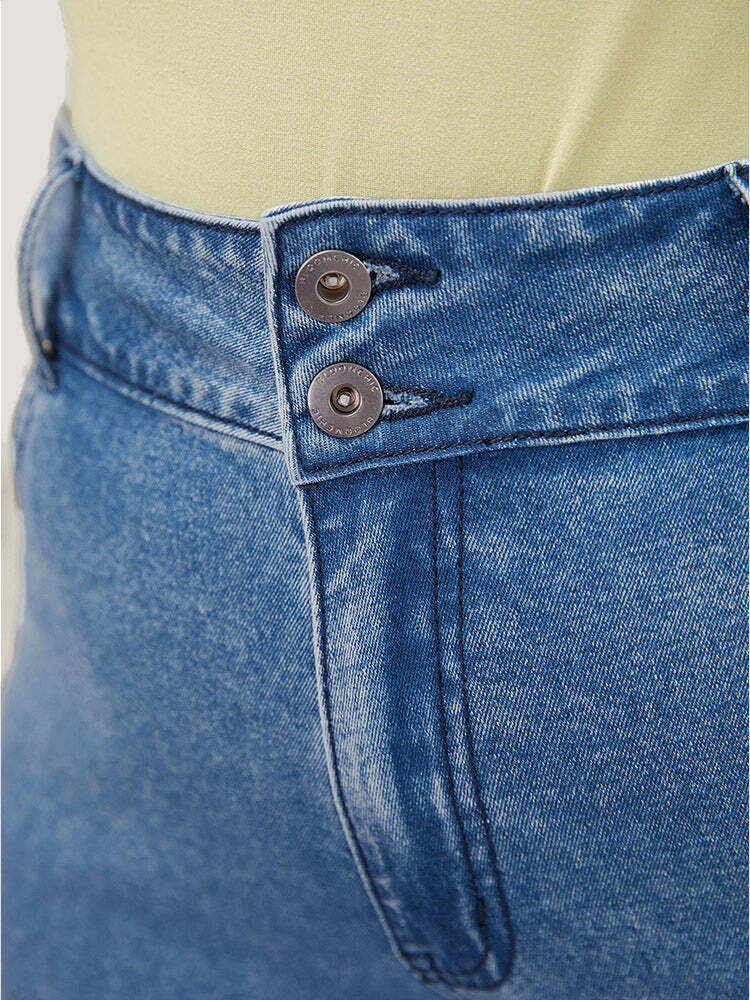 Flare Leg  Very Stretchy High Rise Medium Wash Jeans