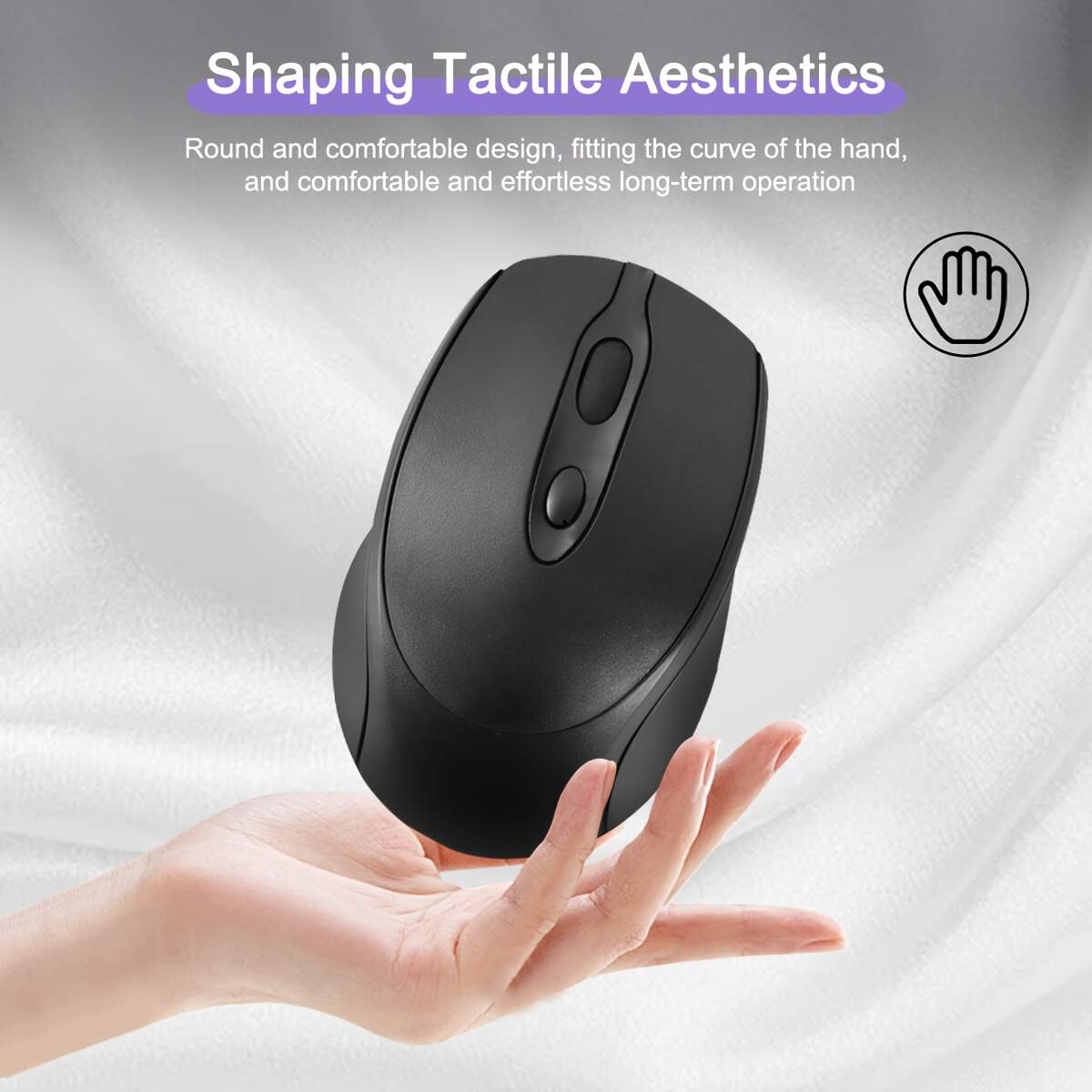 [Wireless Mouse] Rechargeable Ergonomic Wireless Mouse (BT & 2.4G) | Computer Cordless Mouse with USB Receiver for PC Mac Laptop