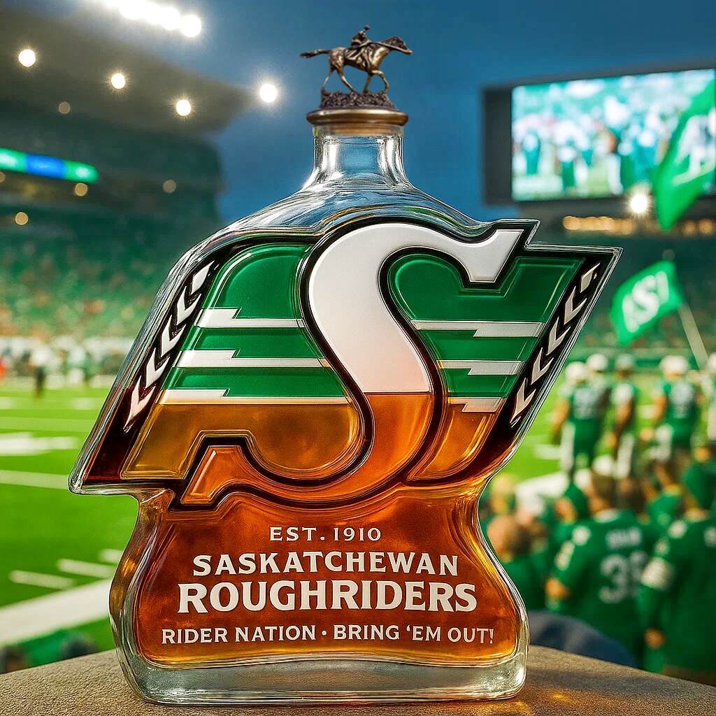 Saskatchewan Roughriders Limited Edition Whiskey Bottle