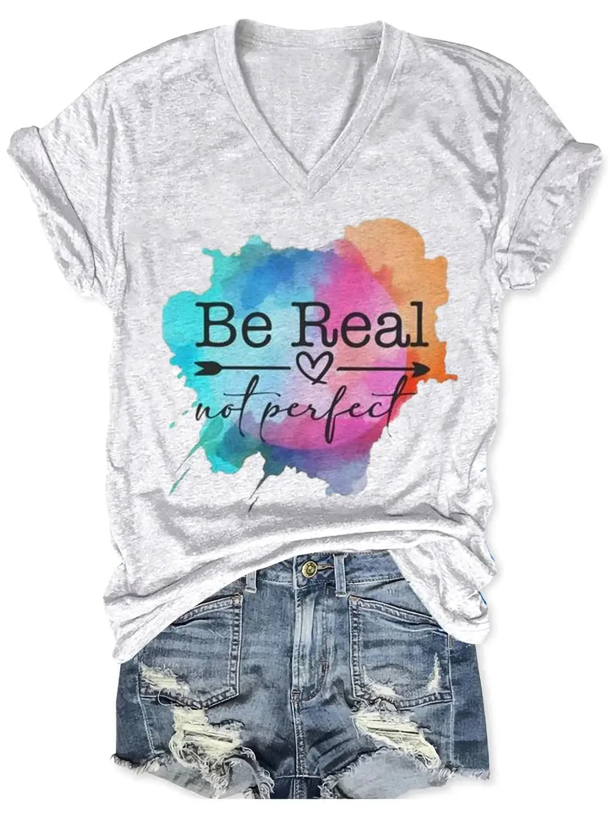 Be Real Not Perfect Art Casual T-shirt