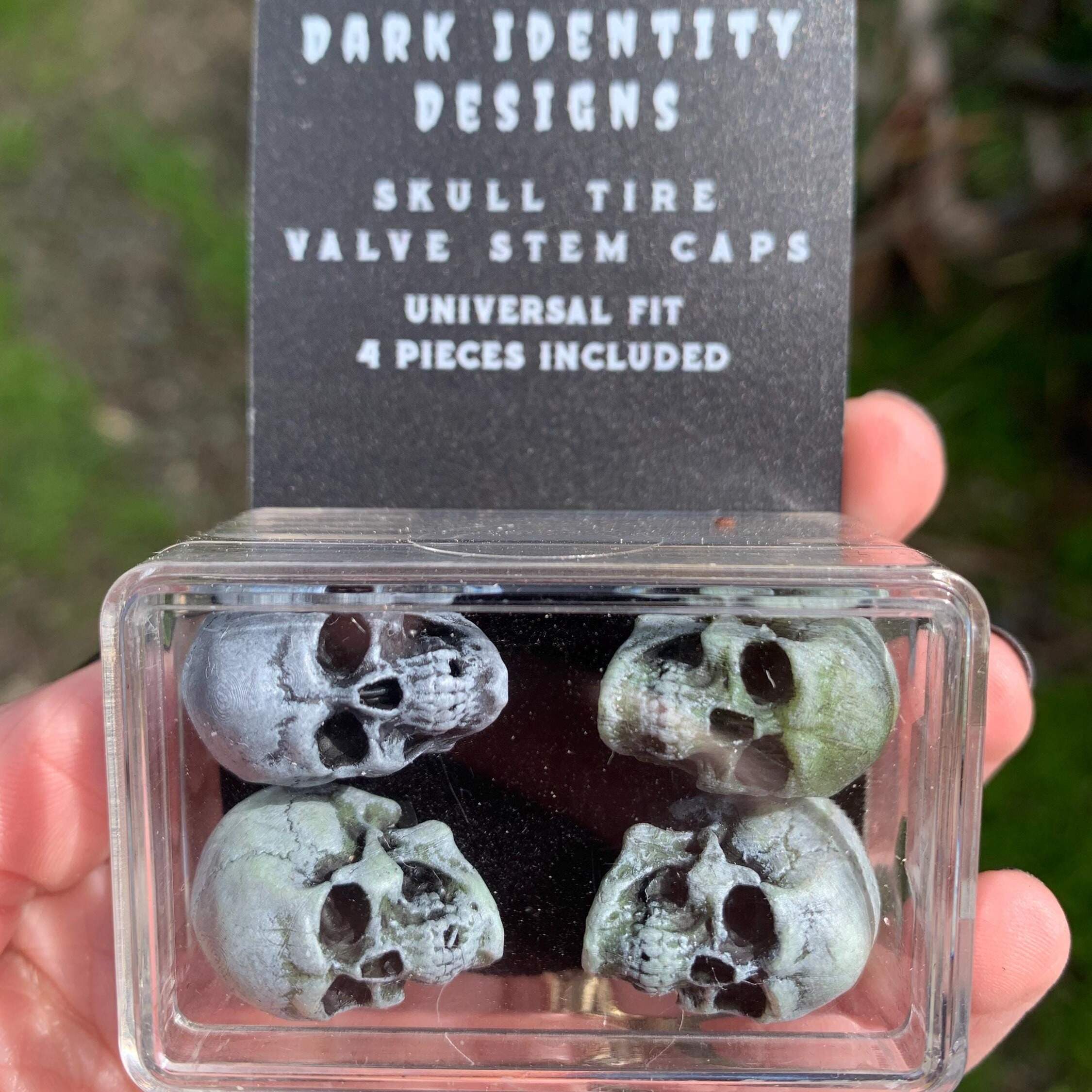 Skull Tire Valve Stem Caps Set