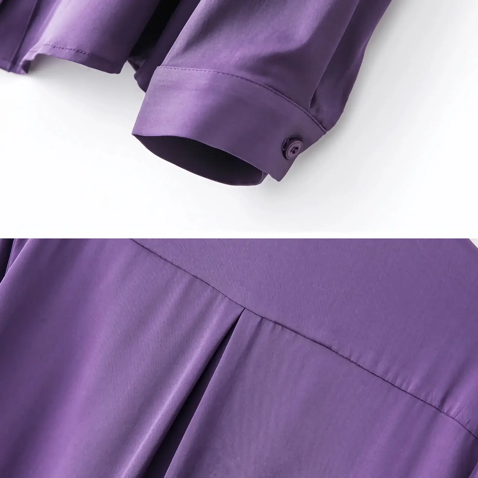 Ruffled Silk Blouse Solid Color