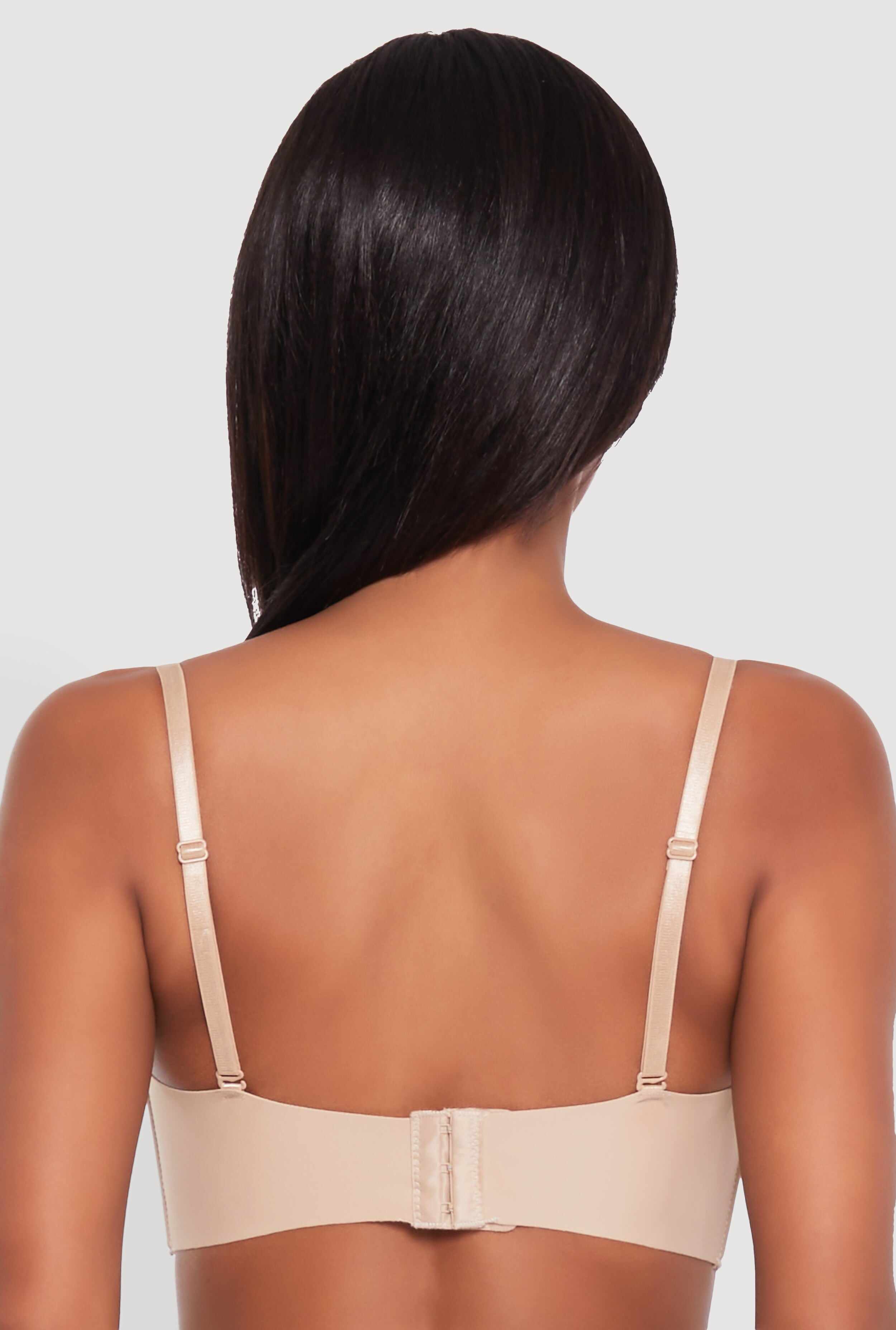 Solid Convertible Padded Push Up Balconette Bra