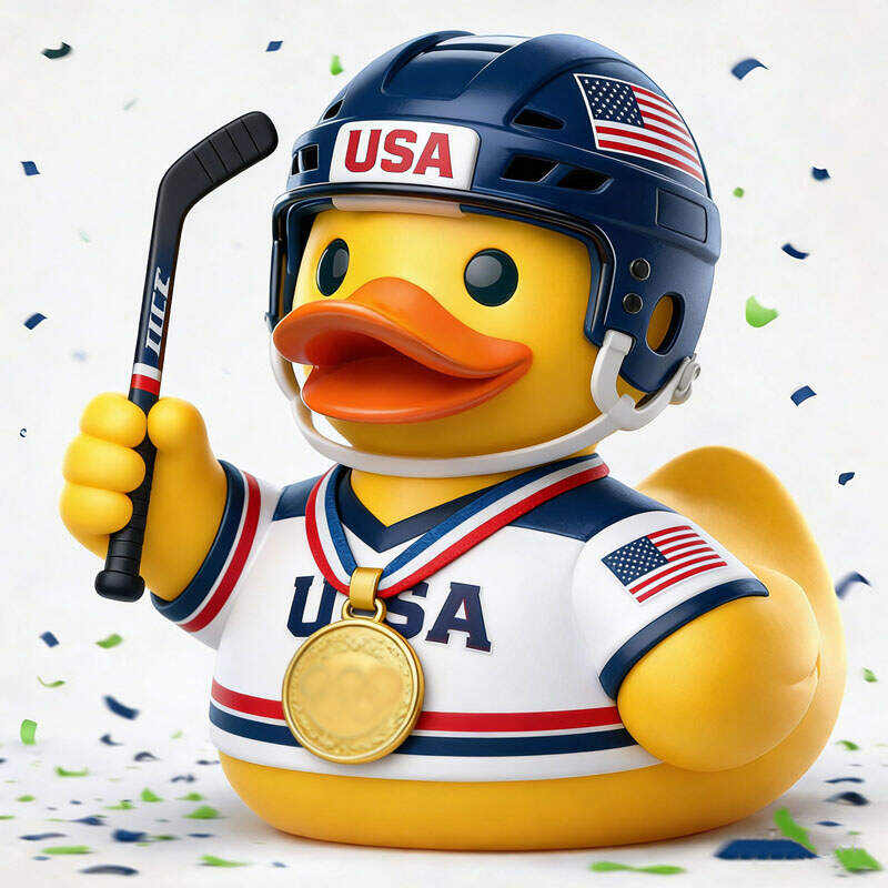 USA Men’s Hockey Olympic Gold Medal Duck