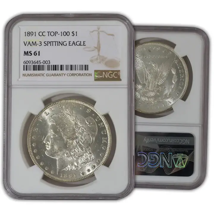 1891-CC Morgan Silver Dollar-MS63, NGC