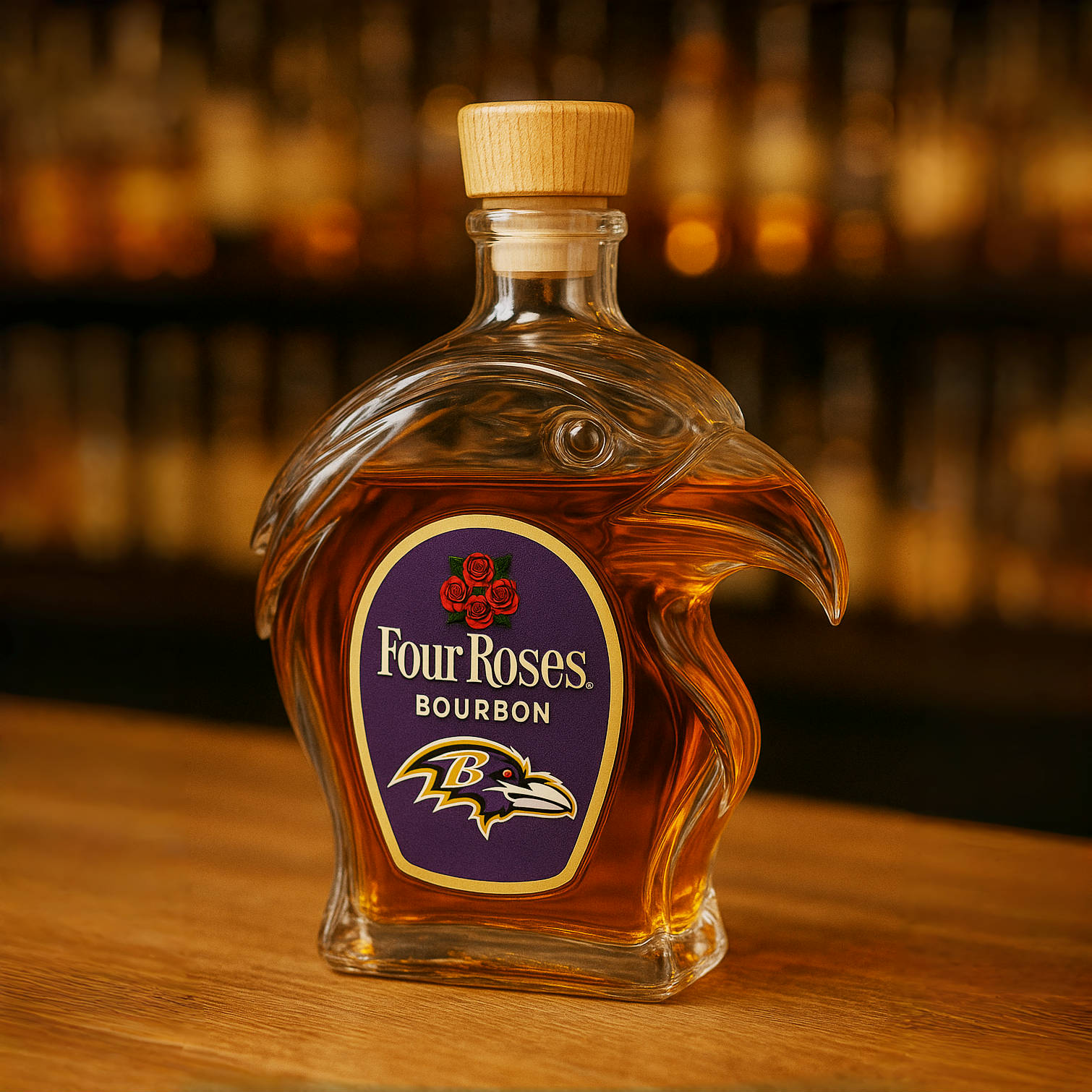 Baltimore Ravens Whiskey Bottle