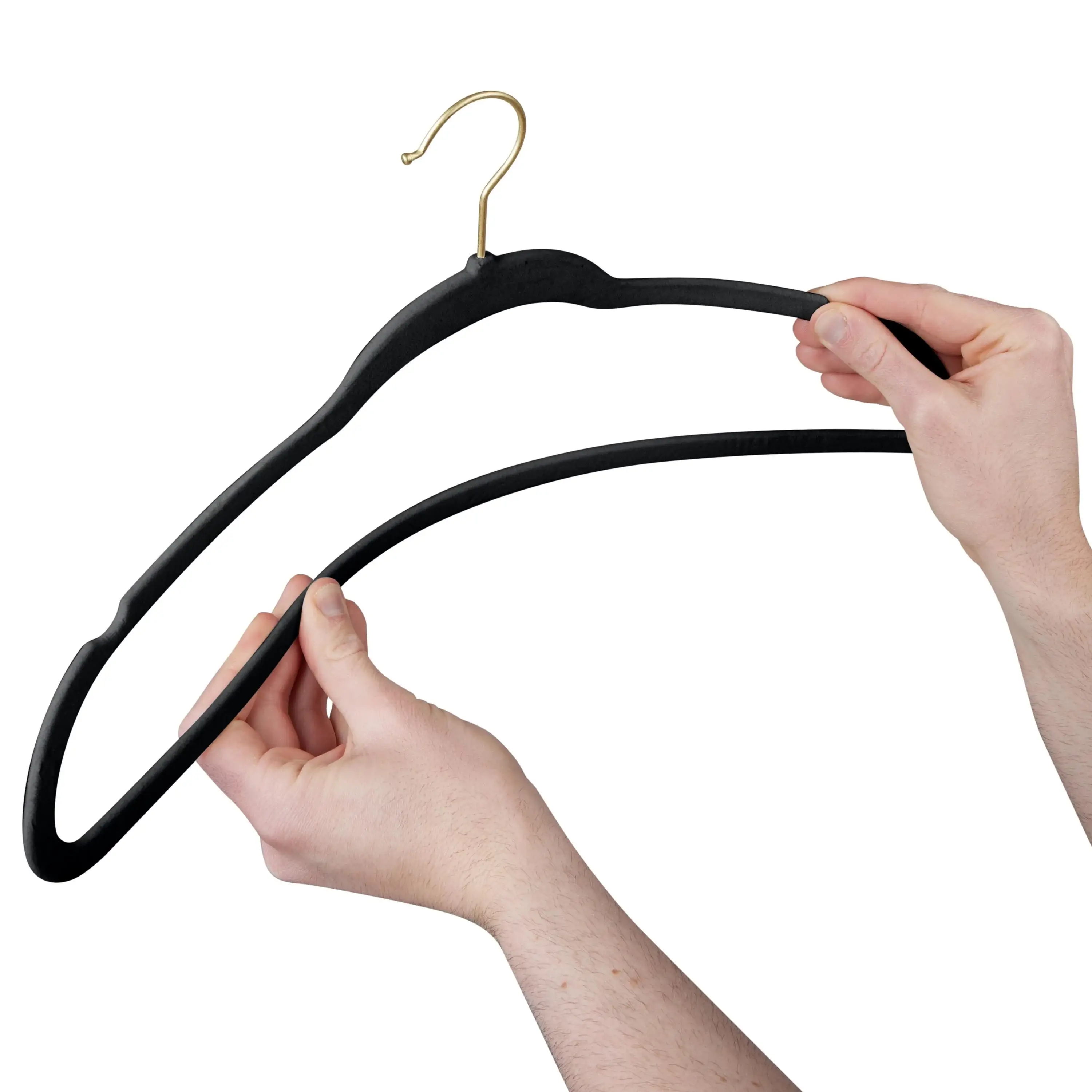 Simplify 25 Pack Slim Velvet Gold Hook Hangers - 17.7