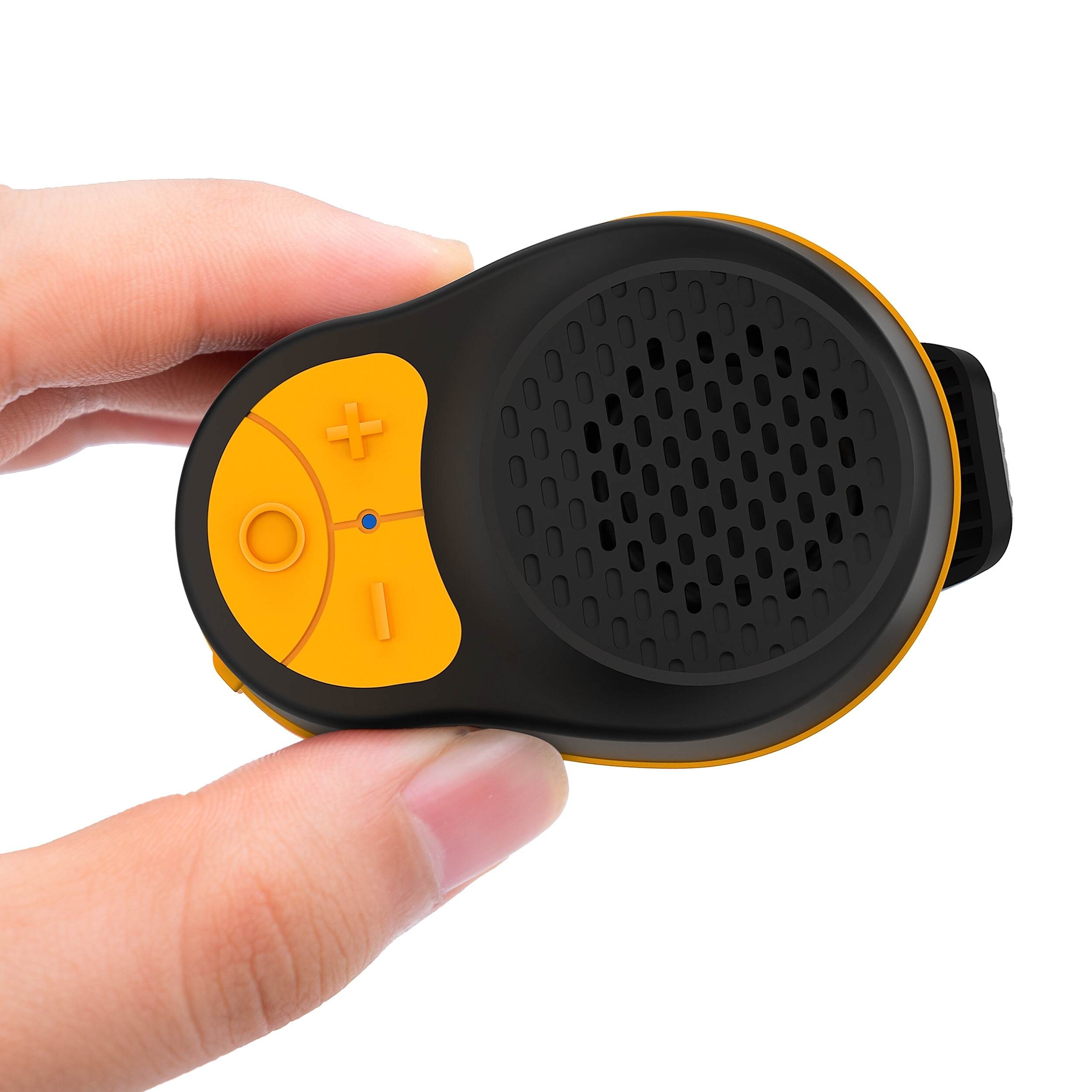 Wireless Portable Clip-On Speaker with Built-in Mic, 15 Hours Battery, IPX-5 Water-Resistant, USB Type-C Charging, 1-3W Output, Button Control, for Music & Calls, Ideal for Jobsite, Running, Biking, Hiking - No Charger Included