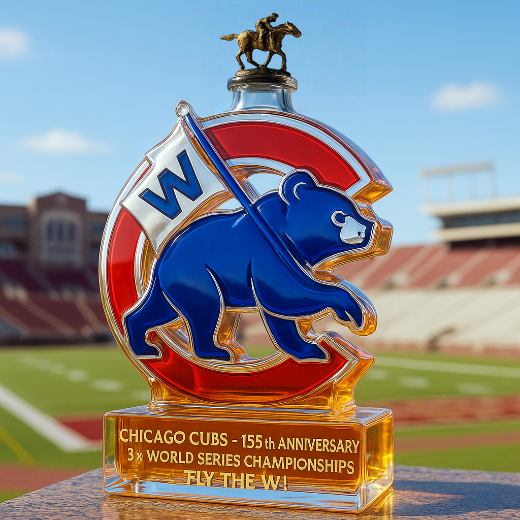 Chicago Cubs 155th Anniversary Limited-Edition Whiskey Bottle