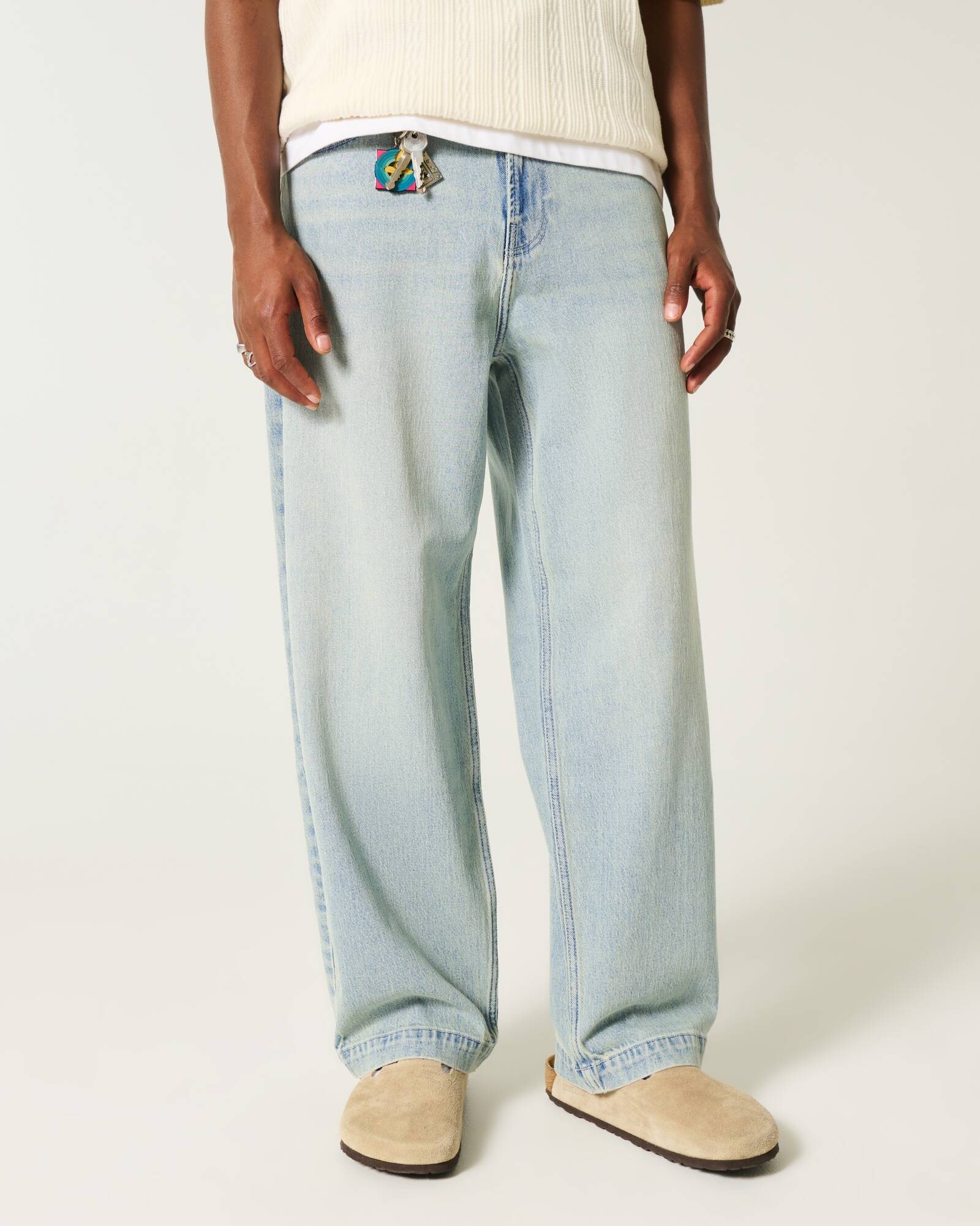 Medium Wash Skater Baggy Jeans