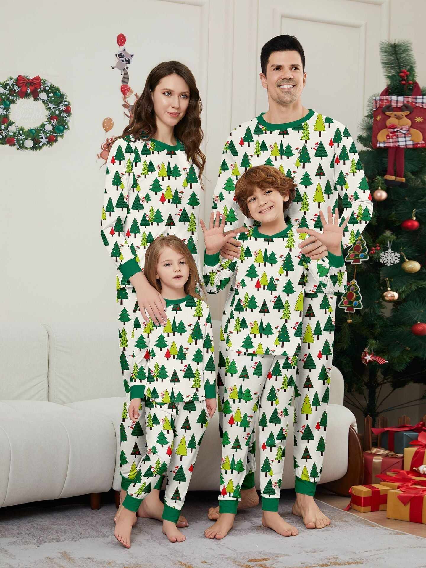 Christmas Tree Family Matching Parent-Child Holiday Pajamas