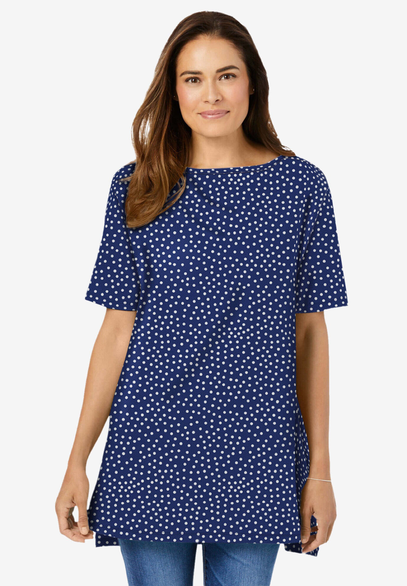 Perfect Printed Short-Sleeve Boatneck Tunic