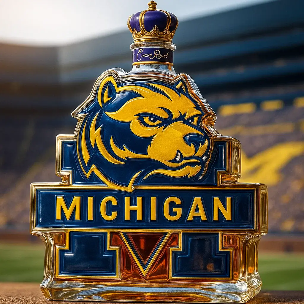 University of Michigan Wolverines Whisky Bottle