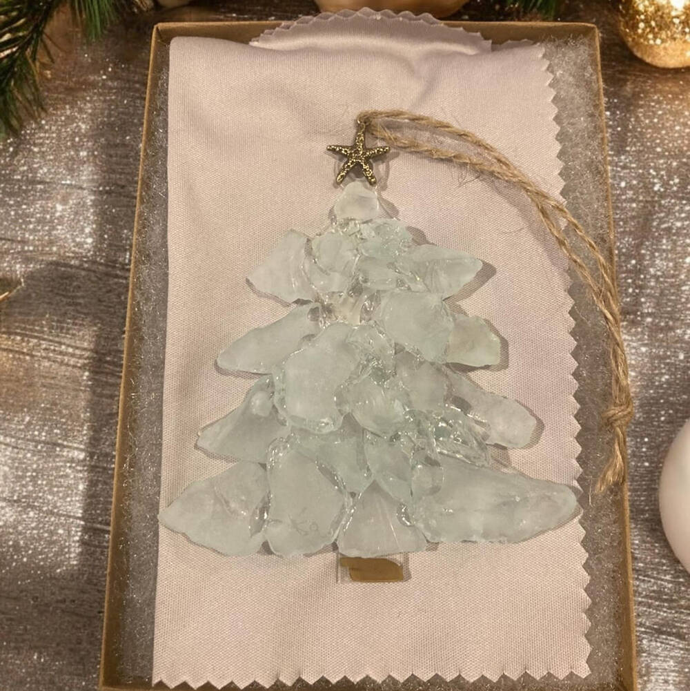 Beach Sea Glass Christmas Tree Ornament