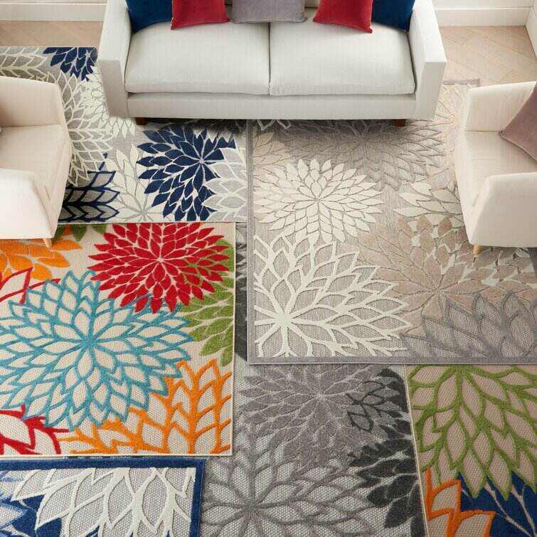 Miraloma Green/Red/Orange Indoor/Outdoor Rug