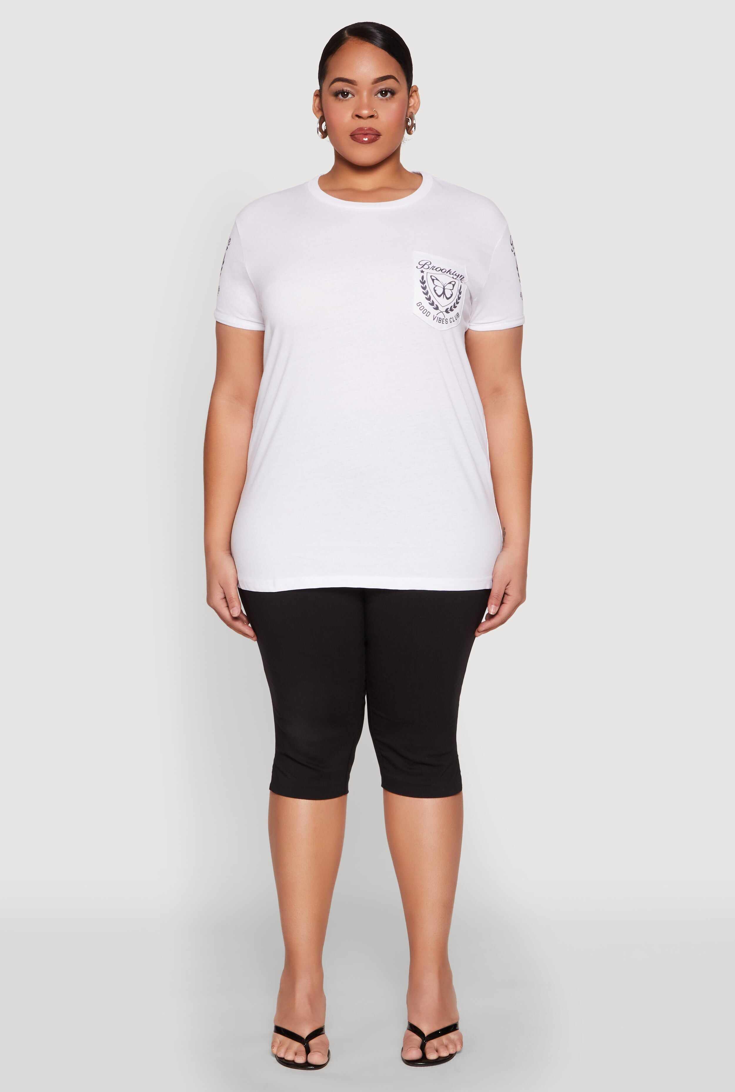 Plus Size Good Vibes Club Graphic Tee