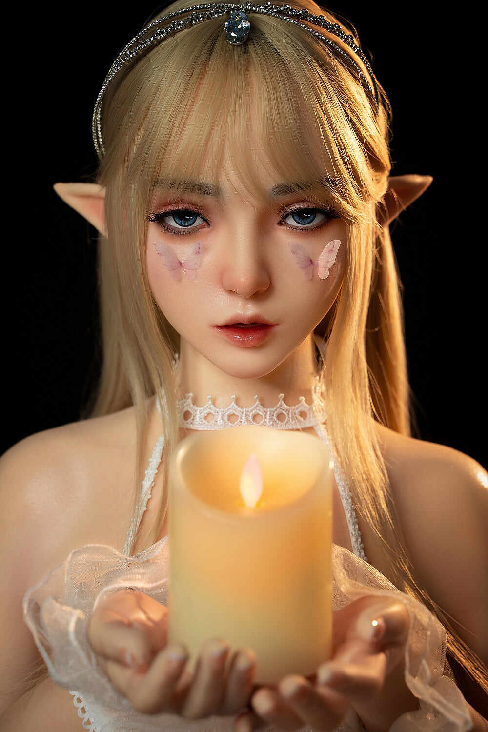 Hazel 4.92ft/ 150cm #M8 ROS Soft Silicone Head + TPE Body Asian ELF Realistic Blowjob Hentai Sex Doll