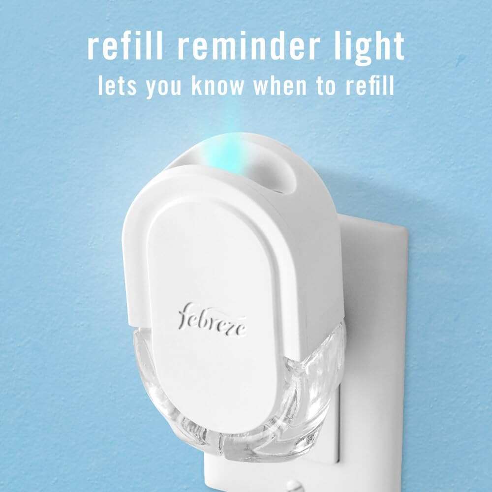 Febreze Odor-Fighting Fade Defy PLUG Air Freshener, Mountain, Ocean, Amber, (3) .87 fl. oz. Oil Refills