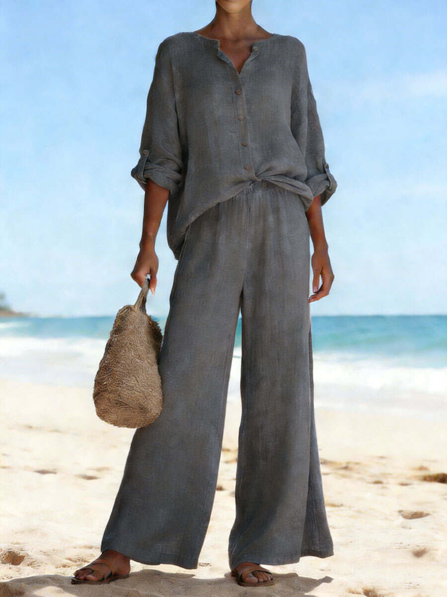 🔥Summer Arrivals🌟Casual And Cozy Minimalist Linen Two-piece Set
