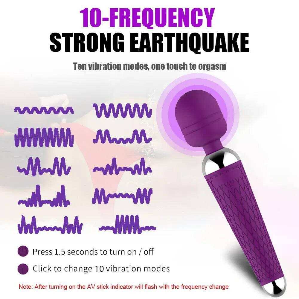 Wireless 10-Speed Vibrator for Women – Magic Wand Clitoral & Anal Stimulator