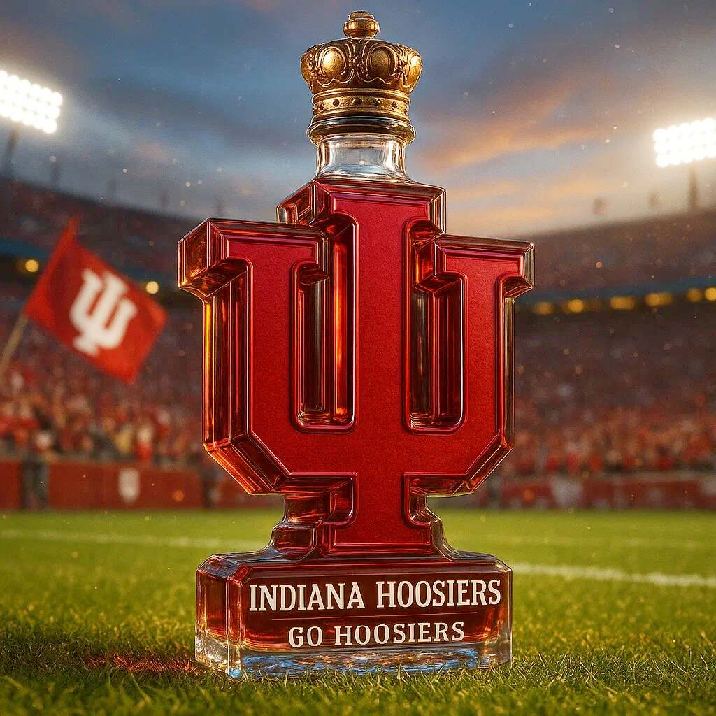 IU LOGO HOOSIERS Whiskey Bottle