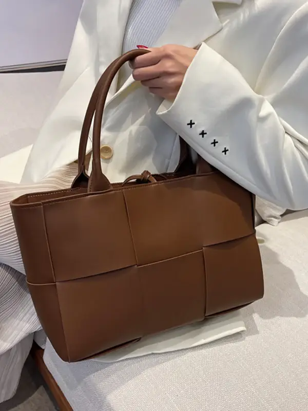 Woven Leather Tote Bag