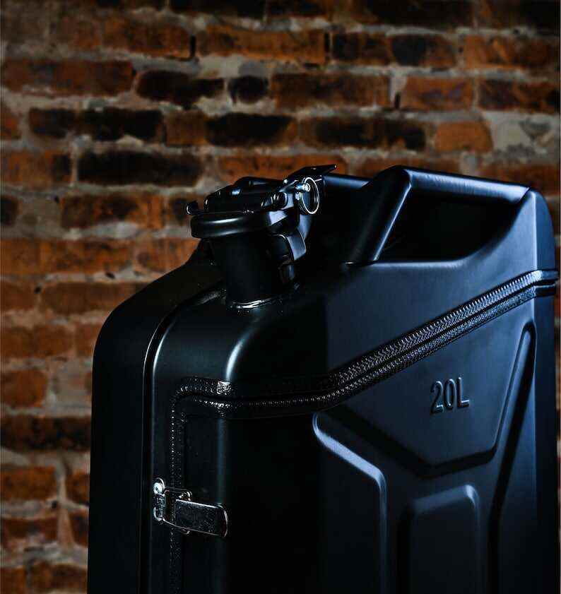 20 L Gift Black Matte Mini Bar Jerry Can, Metal Mini Bar With Wood Inside With Picnic Set, Custom Fuel Bar, Canister Bar Jerry Can
